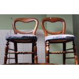 A pair of 19th century balloon backed single chairs