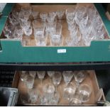 Two boxes of assorted glasswares