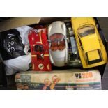 Scalextric 'You Steer' set, together with model cars, some boxed some loose, various