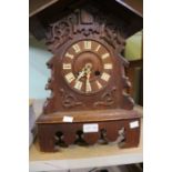 A late 19th century black forest cuckoo mantel clock