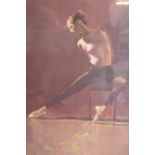Charles Willmott - An original of rehearsing ballerina, 61cm x 51cm, signed in gallery mounts and fr