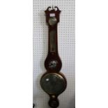 Botto of Evesham, a 19th century mahogany framed wall barometer, thermometer and hydrometer