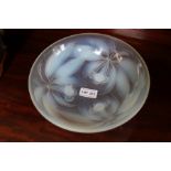 A sabino French glass bowl, with opaque cherry decoration inscribed "G. Vallon" to the rim 23cm in d