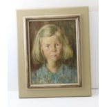 Bernard Fleetwood-Walker RA, RWS, RP, ROI, NEAC (1893-1965) "Caroline" portrait of a girl, Oil paint