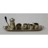 Levi & Salaman, a miniature silver coffee set, Birmingham 1908