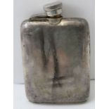 A hallmarked silver hip flask, with patent screw fitting, weight: 139g