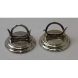 A pair of silver menu holders, London 1910