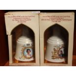 Two Bells whisky decanters, boxed