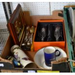 A box containing a good mix of useful and collectable domestic items