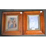 Two Birdseye maple framed prints