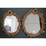 Two fancy gilt framed wall mirrors