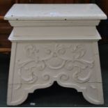 A painted & carved footstool