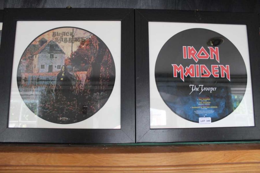 9 framed vinyl picture discs - Pink Floyd, Black Sabbath, Marillion, Iron Maiden, Queen, Meat Loaf - Image 2 of 7
