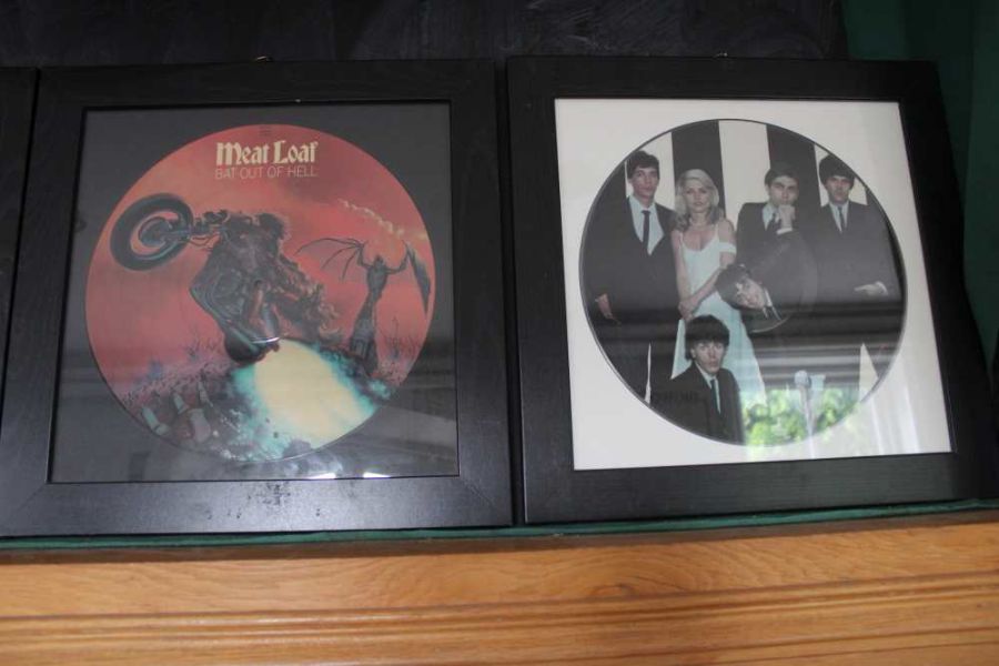 9 framed vinyl picture discs - Pink Floyd, Black Sabbath, Marillion, Iron Maiden, Queen, Meat Loaf - Image 4 of 7