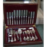 A canteen containing a quantity of Kings pattern cutlery