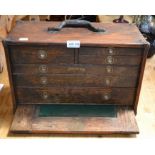 An oak Union tool chest