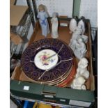 A quantity of Royal Worcester plates with a selection of figurines