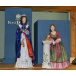 Two boxed Royal Doulton figurines HM QE II and Florence Nightingale