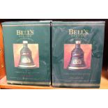 Two Bells Christmas whisky decanters, boxed