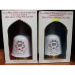 Two Bells whisky decanters, boxed