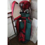Golf bag with clubs