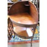 A Georgian mahogany corner wash stand of typical form & construction, having later removeable solid