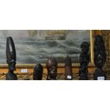 A selection of carved African figures