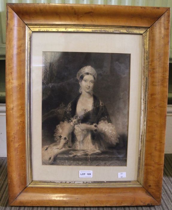 A maple framed print of young Victoria, 30cm x 24cm - Image 2 of 2