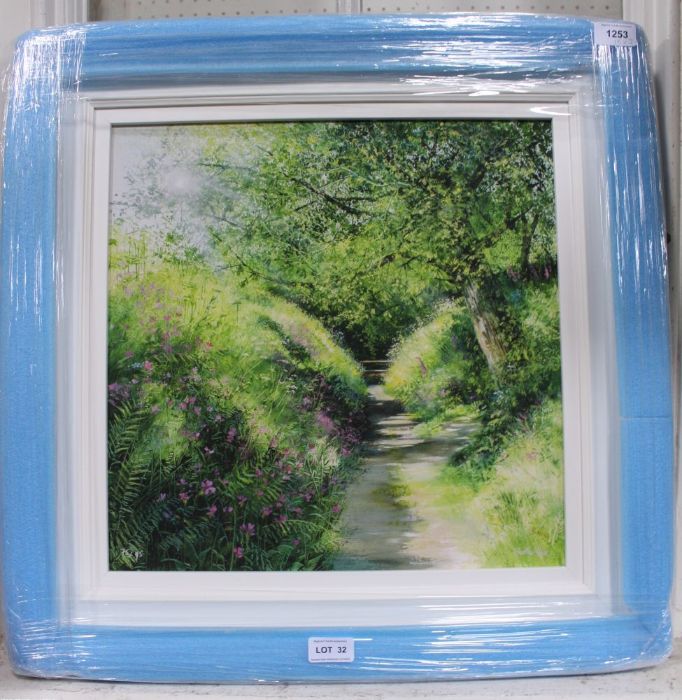 Two paintings of woodlands one original unframed the other limited edition print in gallery frame - Image 4 of 6