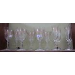 A selection of probably Venetian handmade drinking glasses to include red wine & champagne