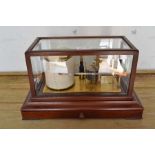 Mid 20th Century 'Barograph' in glazed wooden case with spare cards