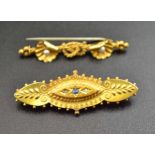 Two decorative 15ct gold brooches, combined gross weight 6.3g
