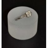 A platinum diamond set ring, gross weight 3.6g, ring size M1/2