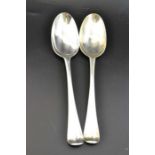 Christopher Skinner, a pair of George II silver table spoons, Dublin 1751