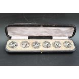 Sydney & Co. A set of six silver Art Nouveau buttons, Birmingham 1901, 2.5cm in diameter