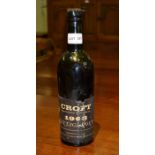 Croft of London and Oporto vintage port 1963, one bottle low level