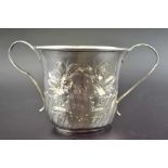 A George III silver porringer, London 1764, weight: 77g