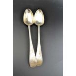 Carden Terry, and Jane Williams, A pair of Irish silver cork dessert spoons, reeded handles, bearing