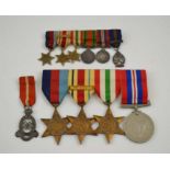 A group of six World War ll dress medals, awarded to a serving nurse, the Africa Star bears the ribb