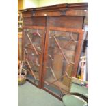 A Georgian astragal-glazed bookcase (probably originally the upper part of a large piece of furnitur