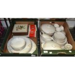 Two boxes containing Royal Doulton 'Twilight Rose' tea & dinner service, together with floral placem