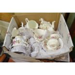 A box of Royal Albert china wares