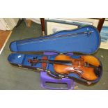 Unknown violin and bow in case