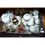 A box containing a selection of useful and collectible ceramics and glassware