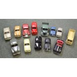 Dinky Toys die-cast model vehicles including: Rolls Royce Silver Wraith, Austin Somerset, 4 x Austi
