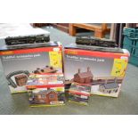 Hornby Trakmat accessory packs including R8085, and R8083, Skaledale Signal Box R8632 and Lamp Hut R