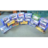 Sixteen corgi collection die-cast model vehicles of various Minis including Rally models, Mr Bean et