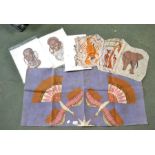 A selection of Eastern Batik tapestries of varying life forms!