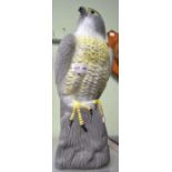 A cast and painted kestrel life size bird scare