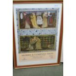 "Morris and Company Tiles" - framed and glazed exhibition poster